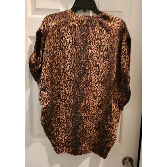 La Verite Light Top Womens Small Leppard Print Animal Flutter Sleeves - Picture 6 of 6